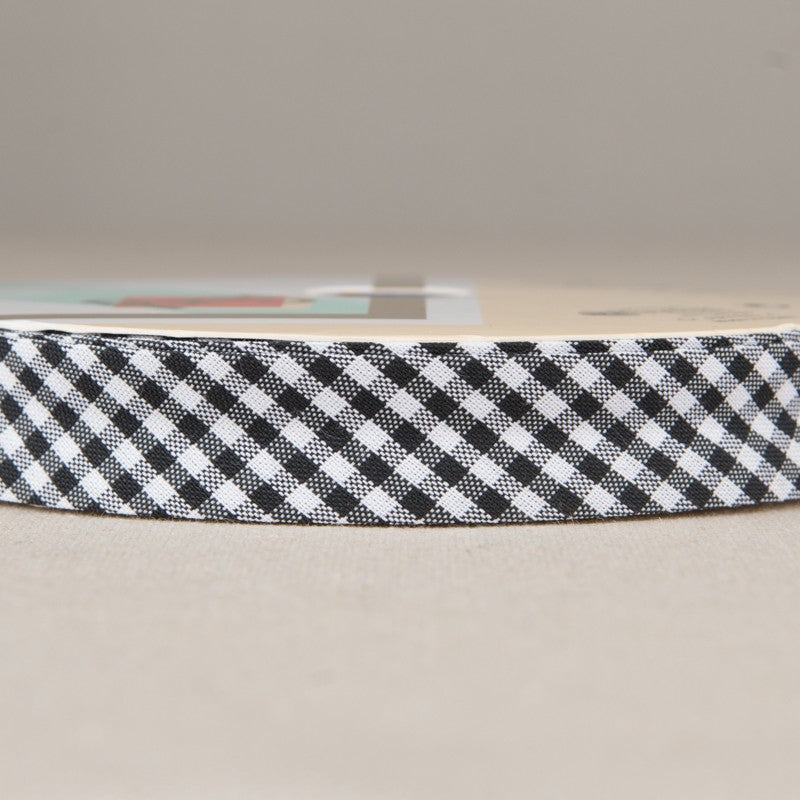 Ruban Biais Vichy Noir 18mm - Ribes y Casals
