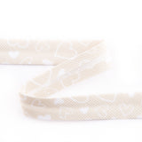Ruban Biais Coeurs Beige 18 mm - Ribes y Casals