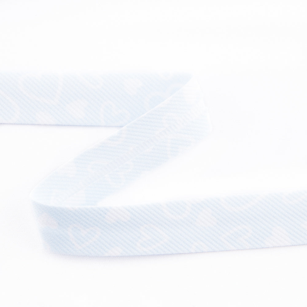 Ruban Biais Coeurs Bleu 18 mm - Ribes y Casals