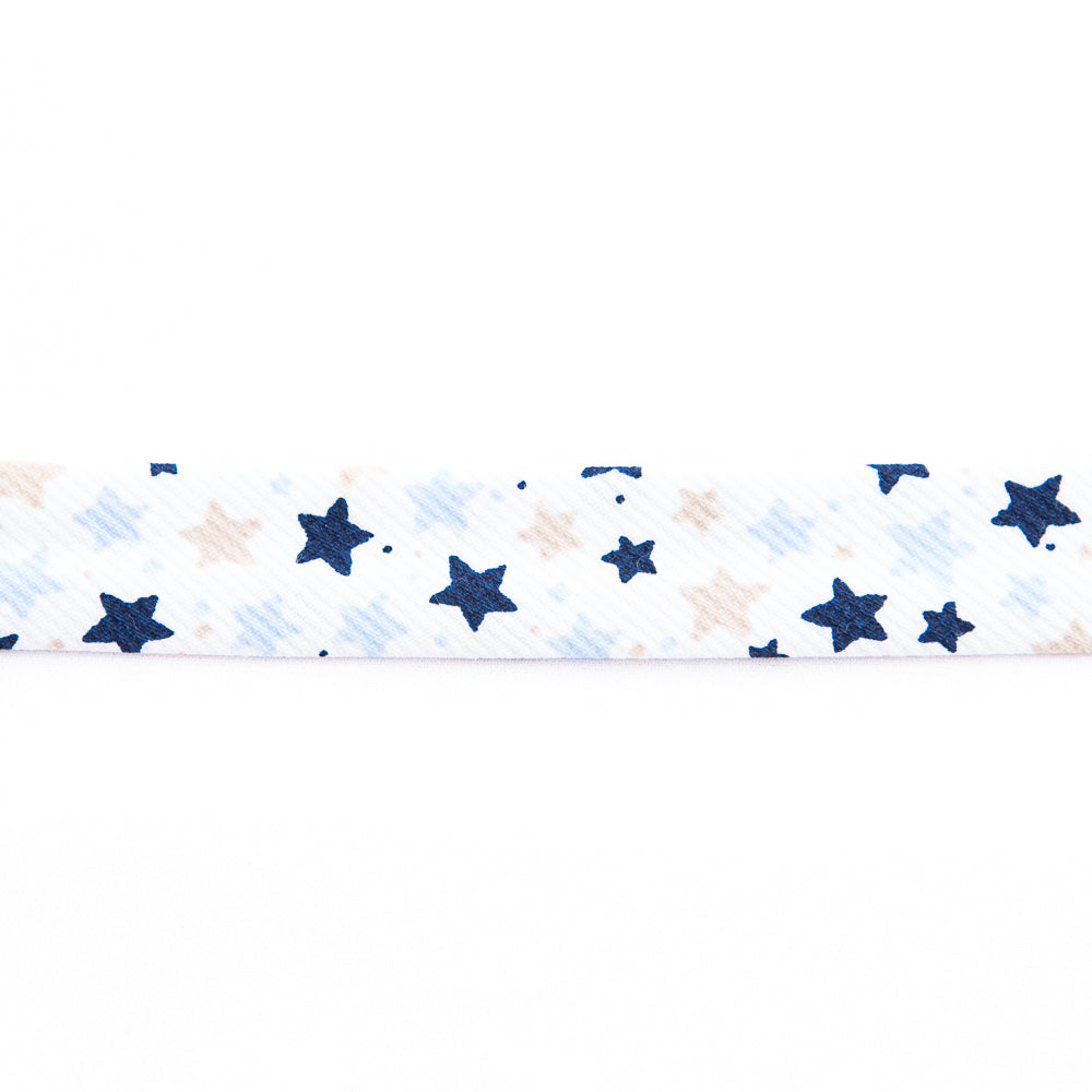 Ruban Biais Étoiles Marine 18 mm - Ribes y Casals