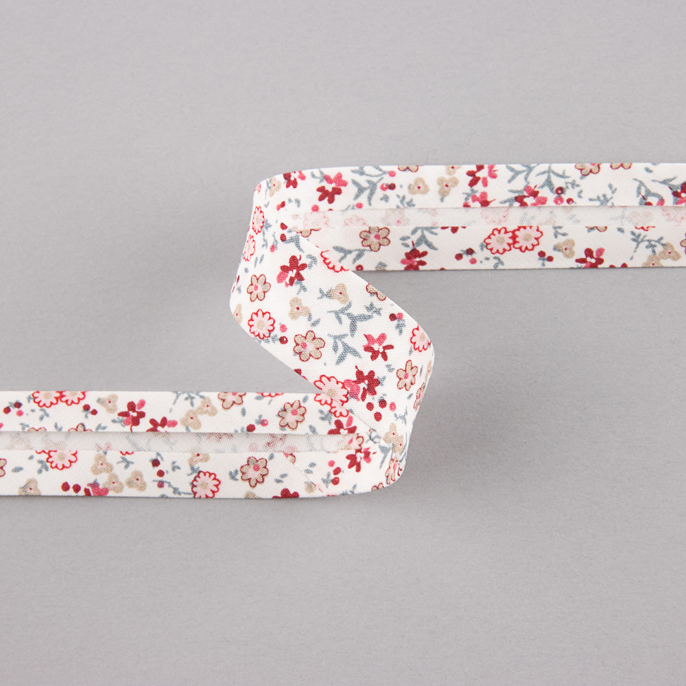 Ruban Biais Fleur Rose 18 mm - Ribes y Casals