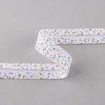 Ruban Biais Fleurs Bleu 18 mm - Ribes y Casals