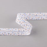 Ruban Biais Fleurs Bleu 18 mm - Ribes y Casals