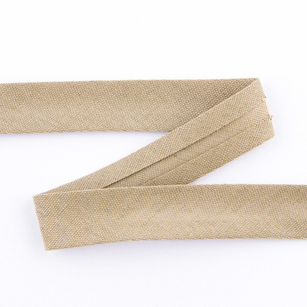 Ruban Biais Lin Marron Clair 18 mm - Ribes y Casals