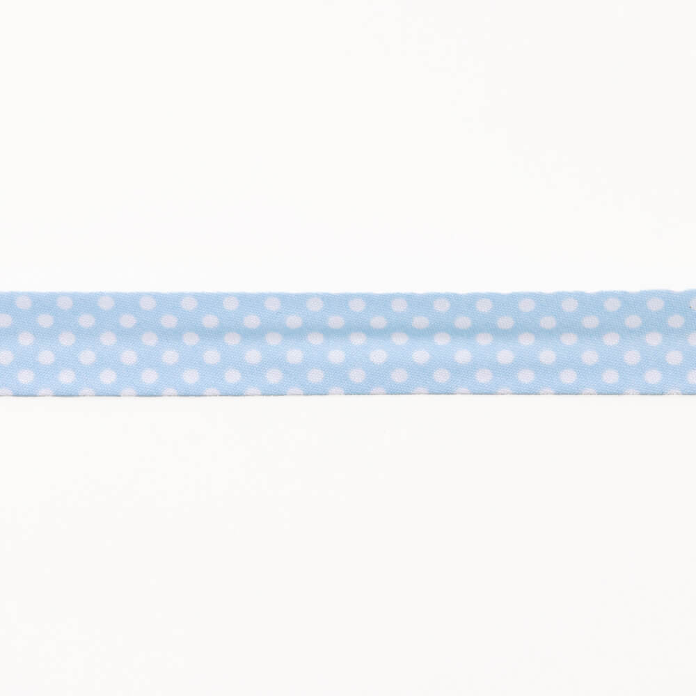 Biais Bleu Clair à Pois 18mm - Ribes y Casals