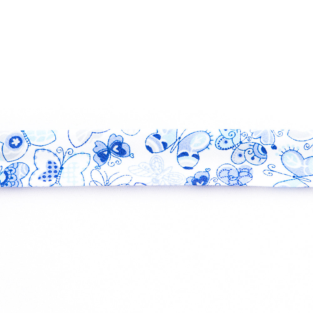 Ruban Biais Papillons Bleu 18 mm - Ribes y Casals