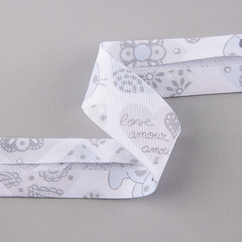 Ruban Biais Ours Gris 30 mm - Ribes y Casals