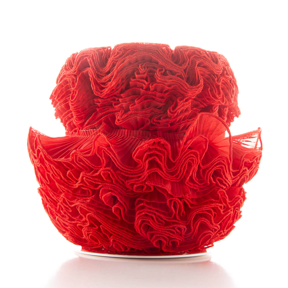 Ruban Plissé 4,5cm Rouge - Ribes y Casals