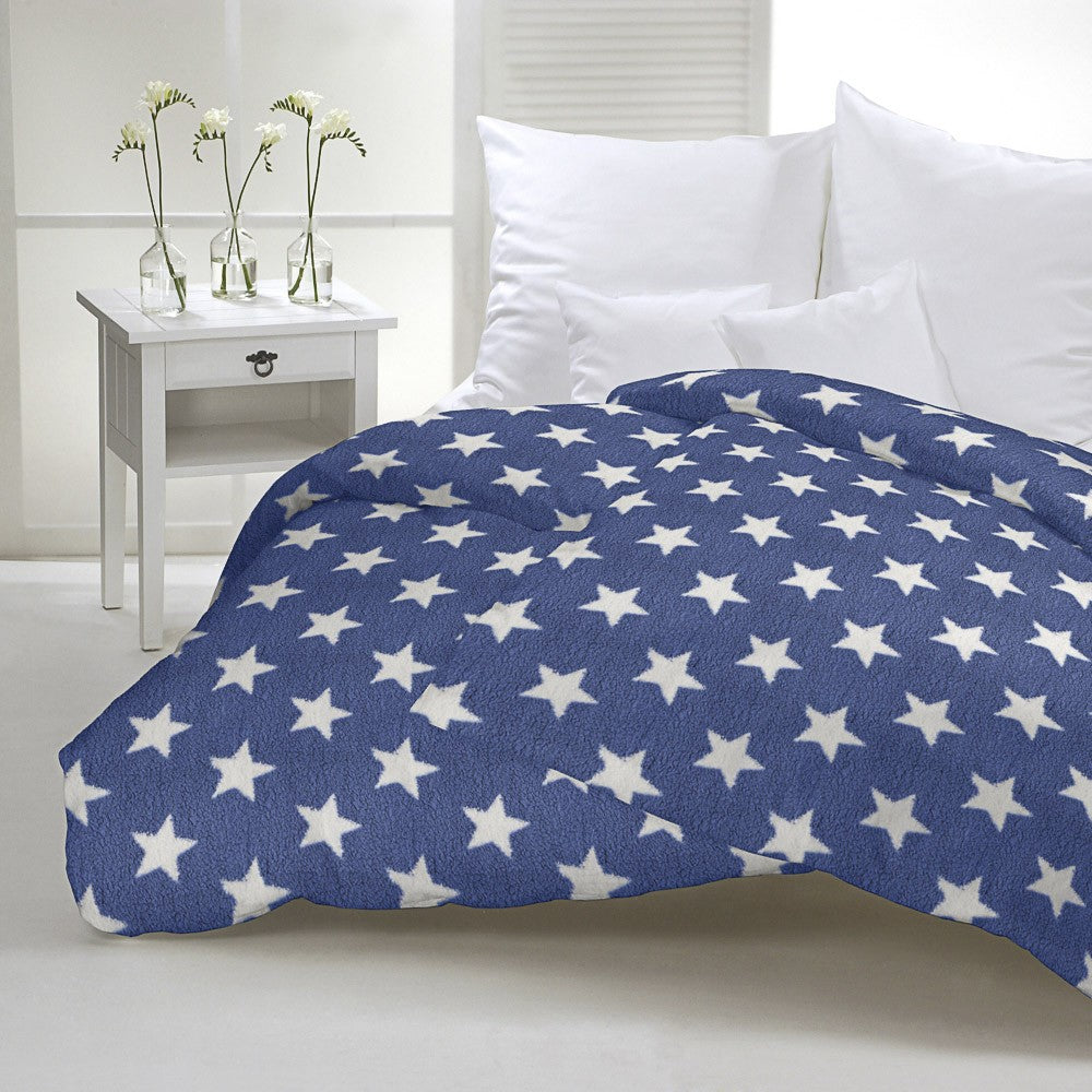 Minky Curly Étoiles Bleu - Ribes y Casals