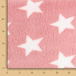 Minky Curly Étoiles Rose - Ribes y Casals