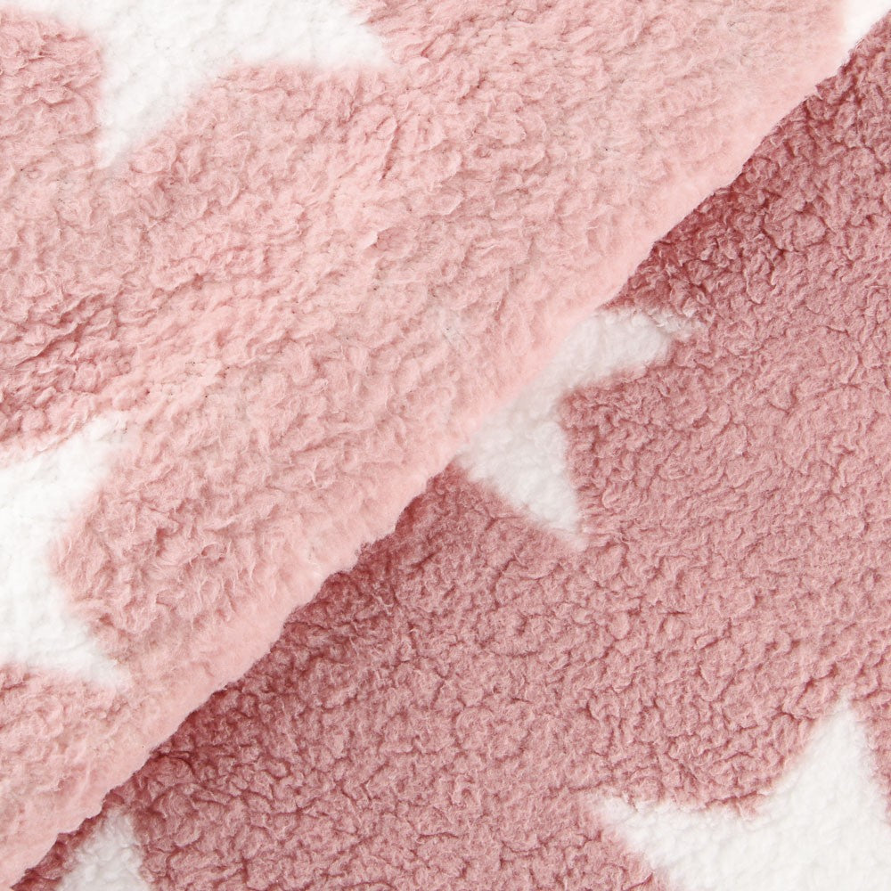 Minky Curly Étoiles Rose - Ribes y Casals