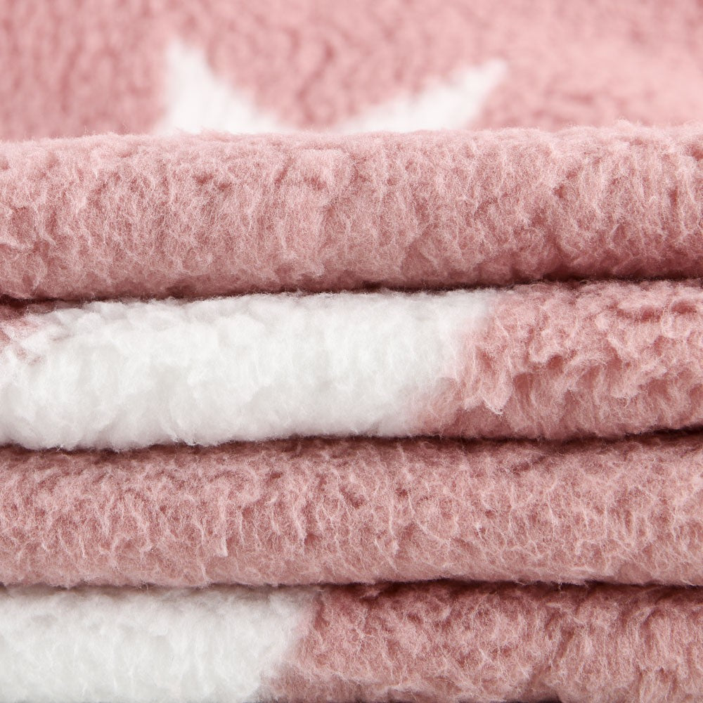 Minky Curly Étoiles Rose - Ribes y Casals