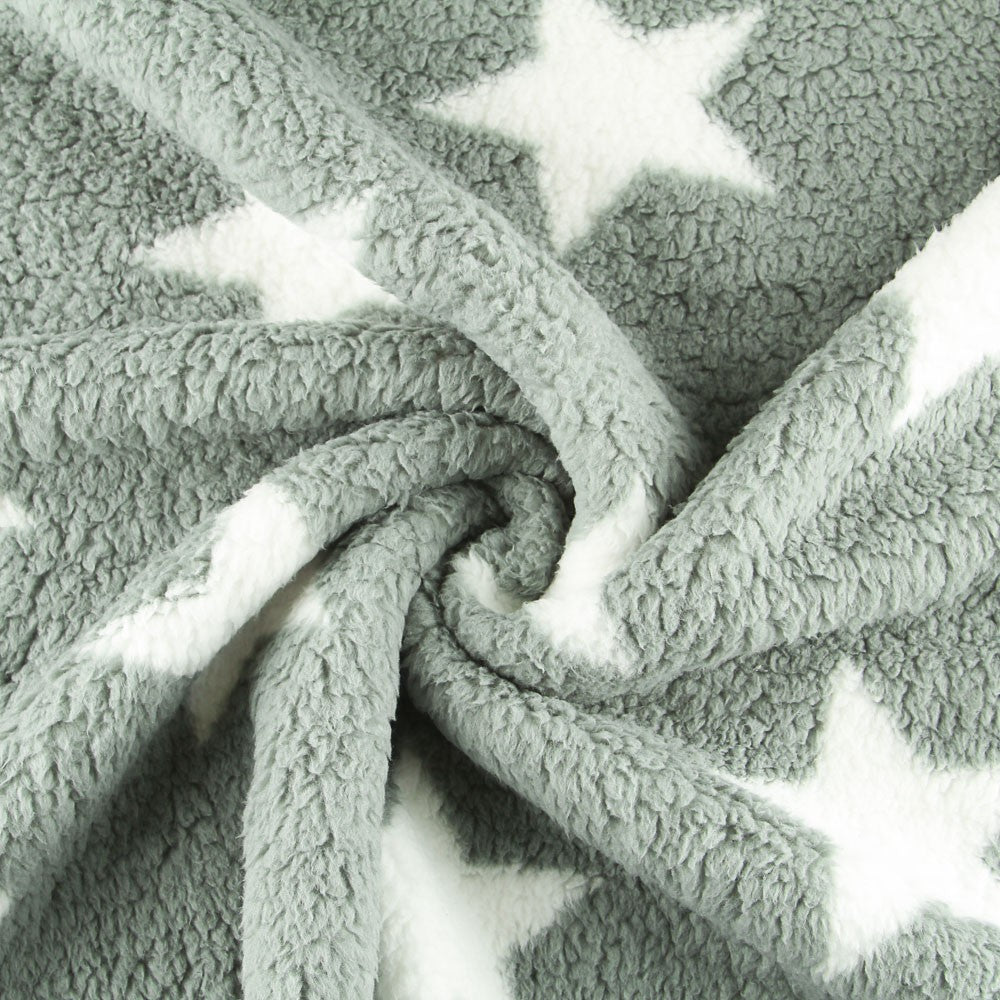 Minky Curly Étoiles Vert - Ribes y Casals