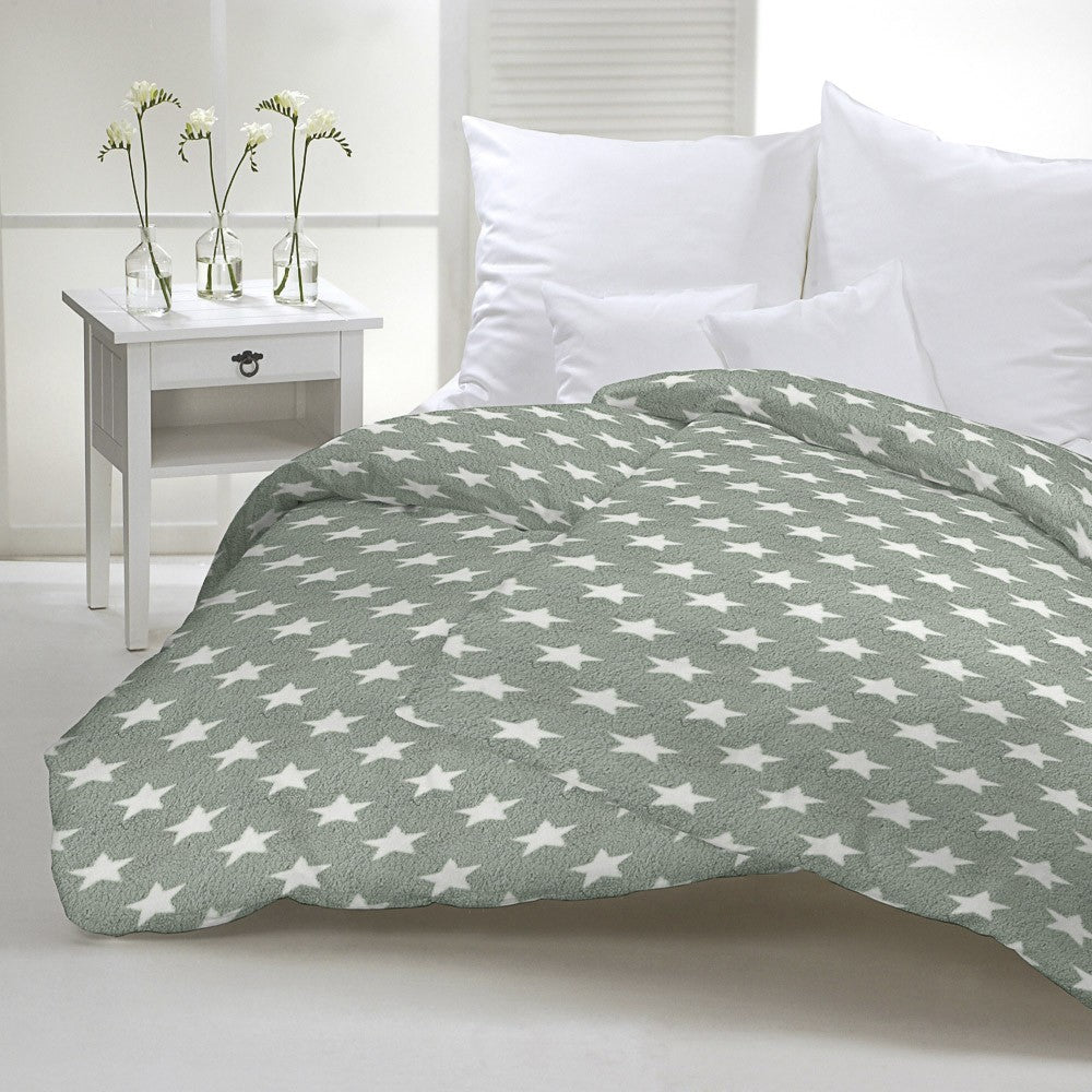 Minky Curly Étoiles Vert - Ribes y Casals