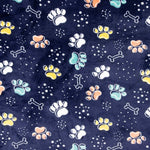 Polaire corail imprimée recto-verso – Motif empreintes de pattes - Ribes y Casals