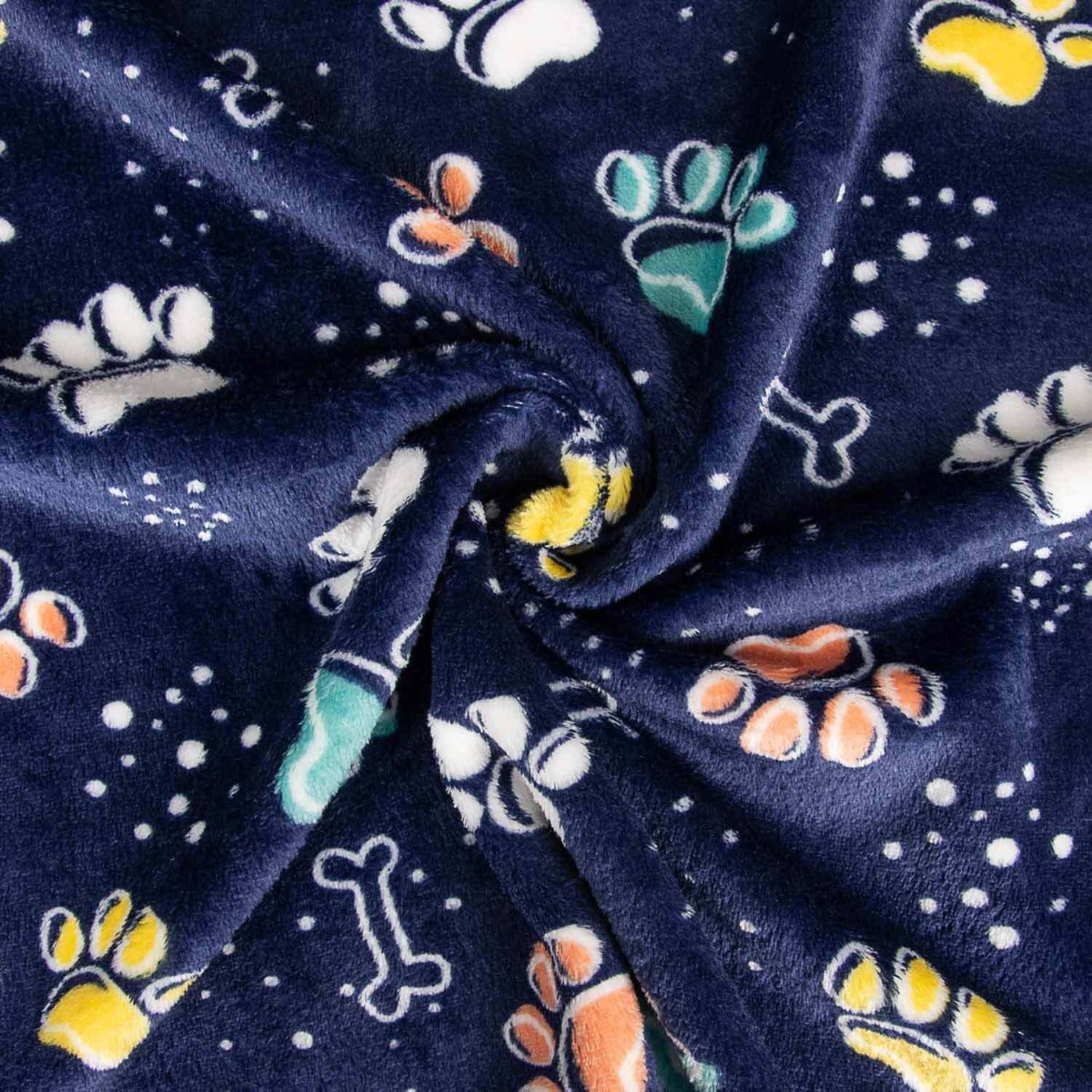 Polaire corail imprimée recto-verso – Motif empreintes de pattes - Ribes y Casals