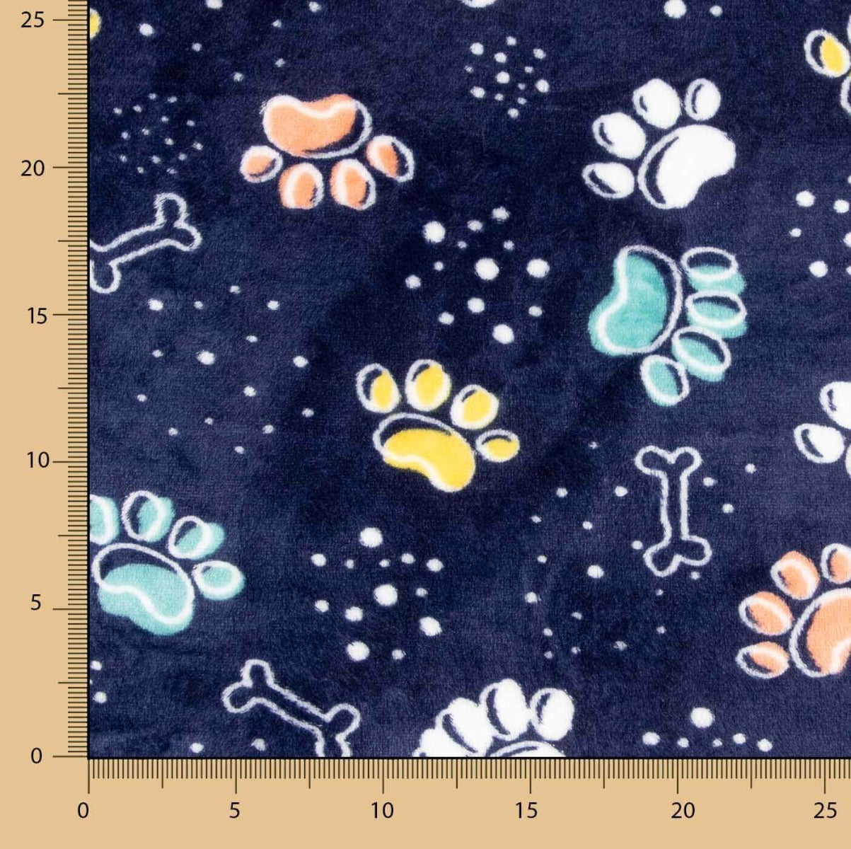Polaire corail imprimée recto-verso – Motif empreintes de pattes - Ribes y Casals