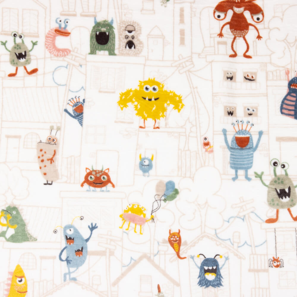 Minky Monstres Blanc - Ribes y Casals