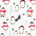 Minky Neige Pingouins Blanc - Ribes y Casals