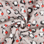 Minky Pingouins Gris Double Face - Ribes y Casals