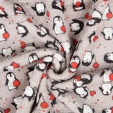 Minky Pingouins Gris Double Face - Ribes y Casals