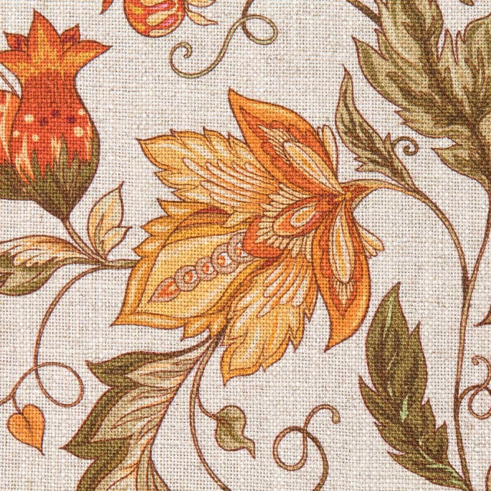 Tissu Rideau Rustique Crétonne Orange - Ribes y Casals