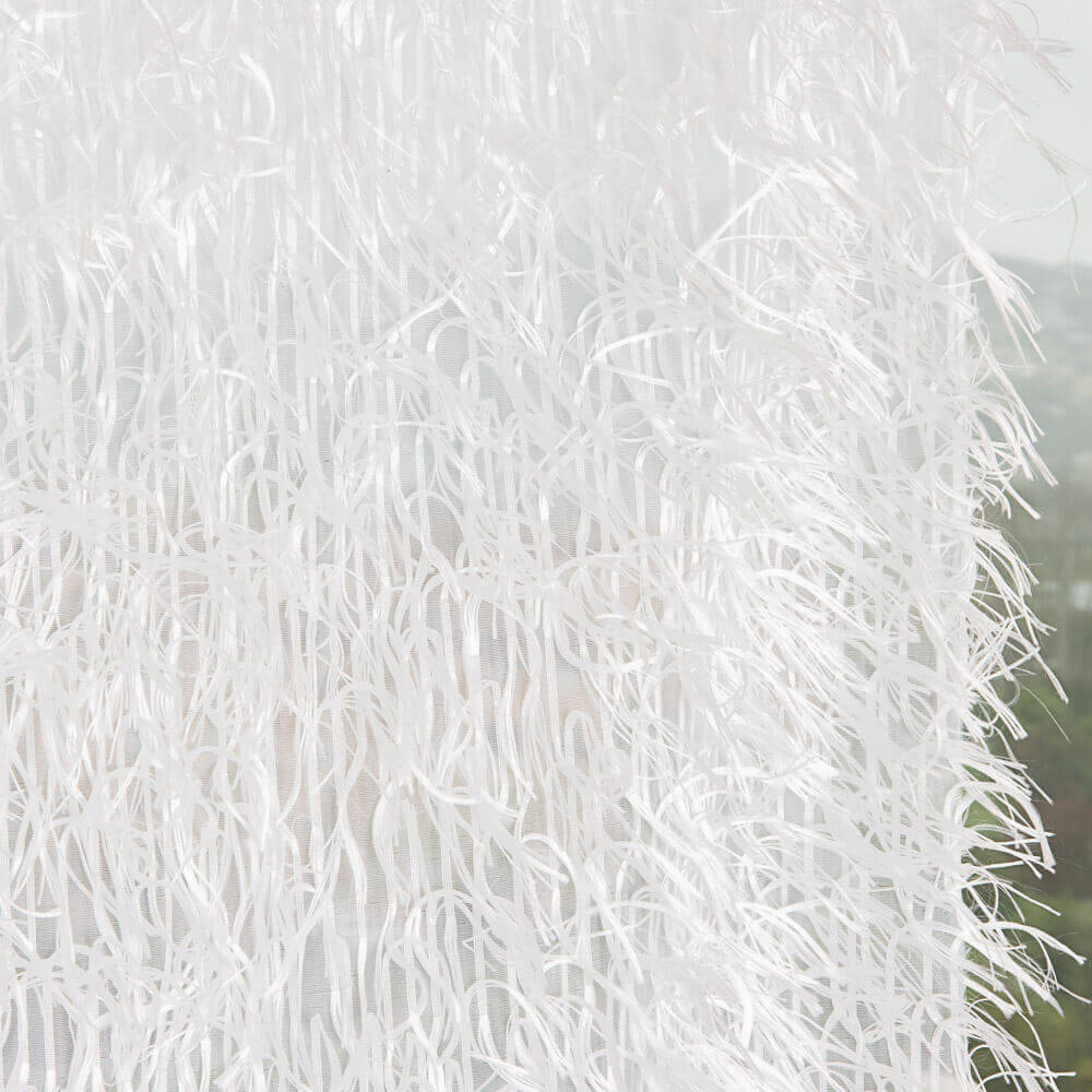Rideau Plume Fantaisie Blanc - Ribes y Casals