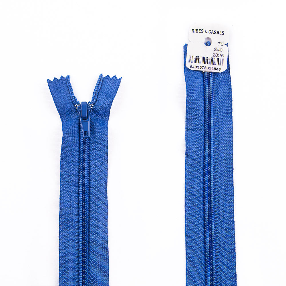 Fermeture Éclair Non Séparable Nylon Bleu Électrique Maille 5 - Ribes y Casals