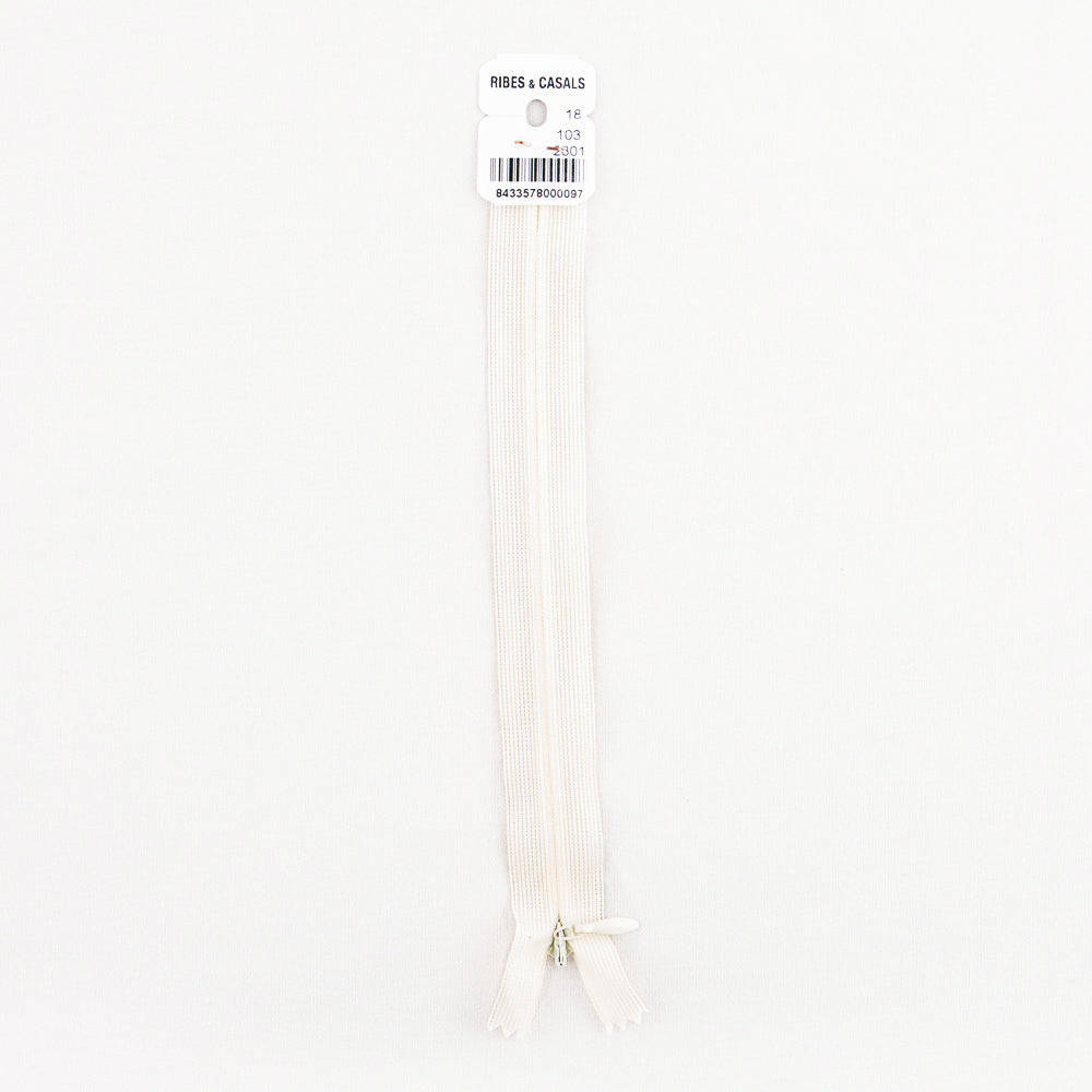 Fermeture Éclair invisible 2801 Écru - Ribes y Casals