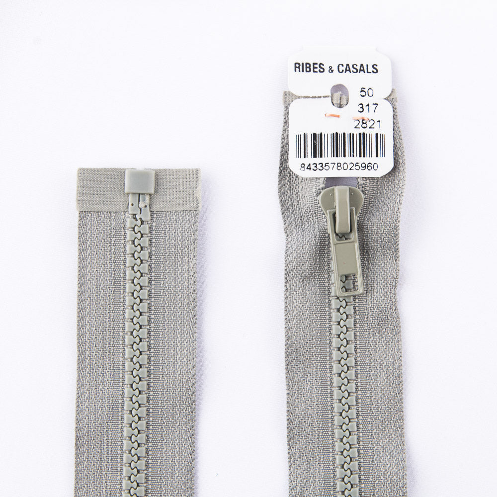 Cremallera Inyectada 2821 Gris Plomo - Ribes y Casals