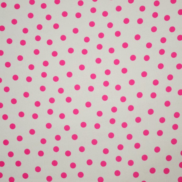 Crêpe De Chine Beige Pois Fucshia - Ribes y Casals