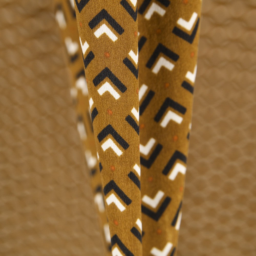 Crêpe De Chine Géométrique Marron - Ribes y Casals