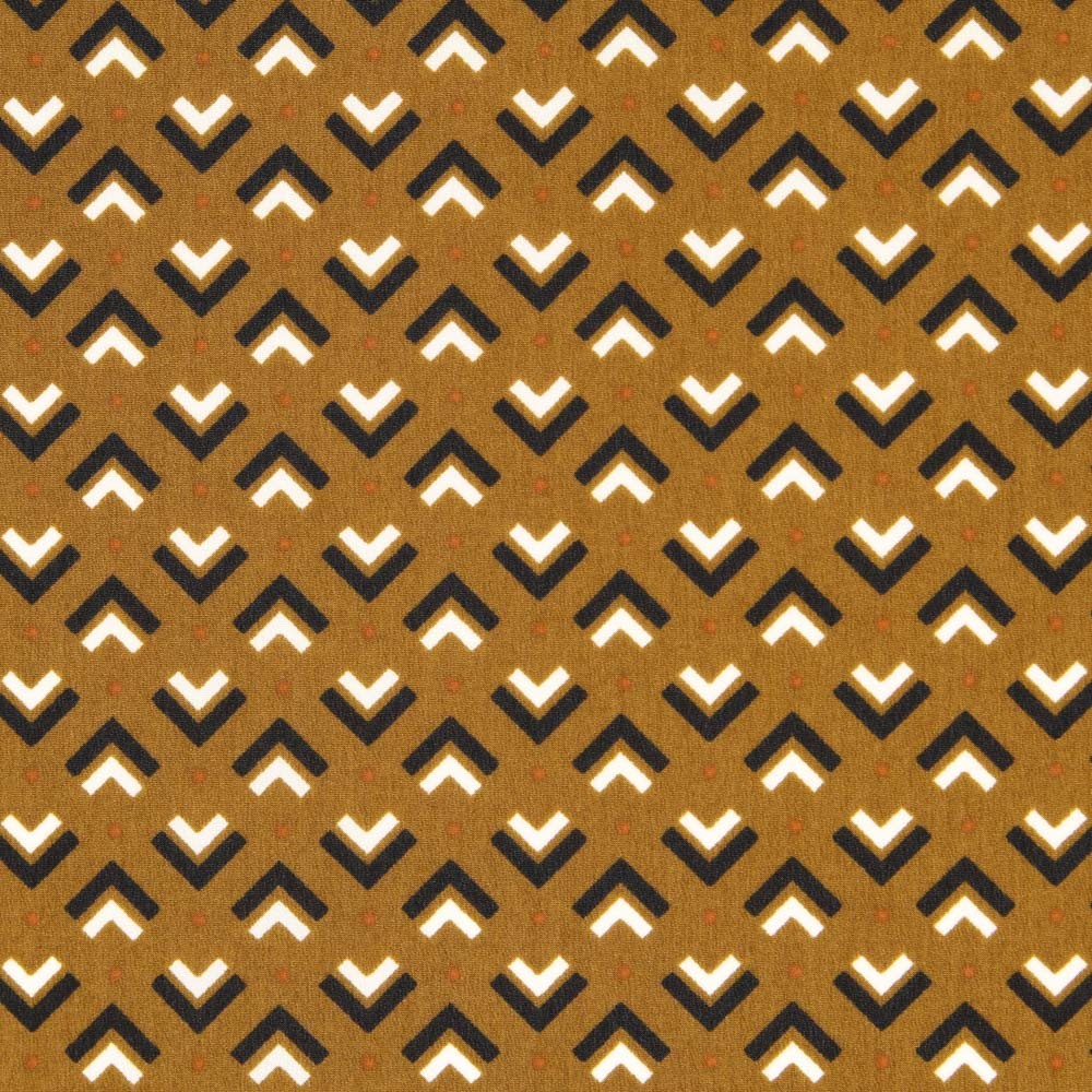 Crêpe De Chine Géométrique Marron - Ribes y Casals