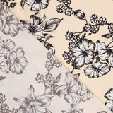 Crêpe Imprimé Floral Saumon - Ribes y Casals