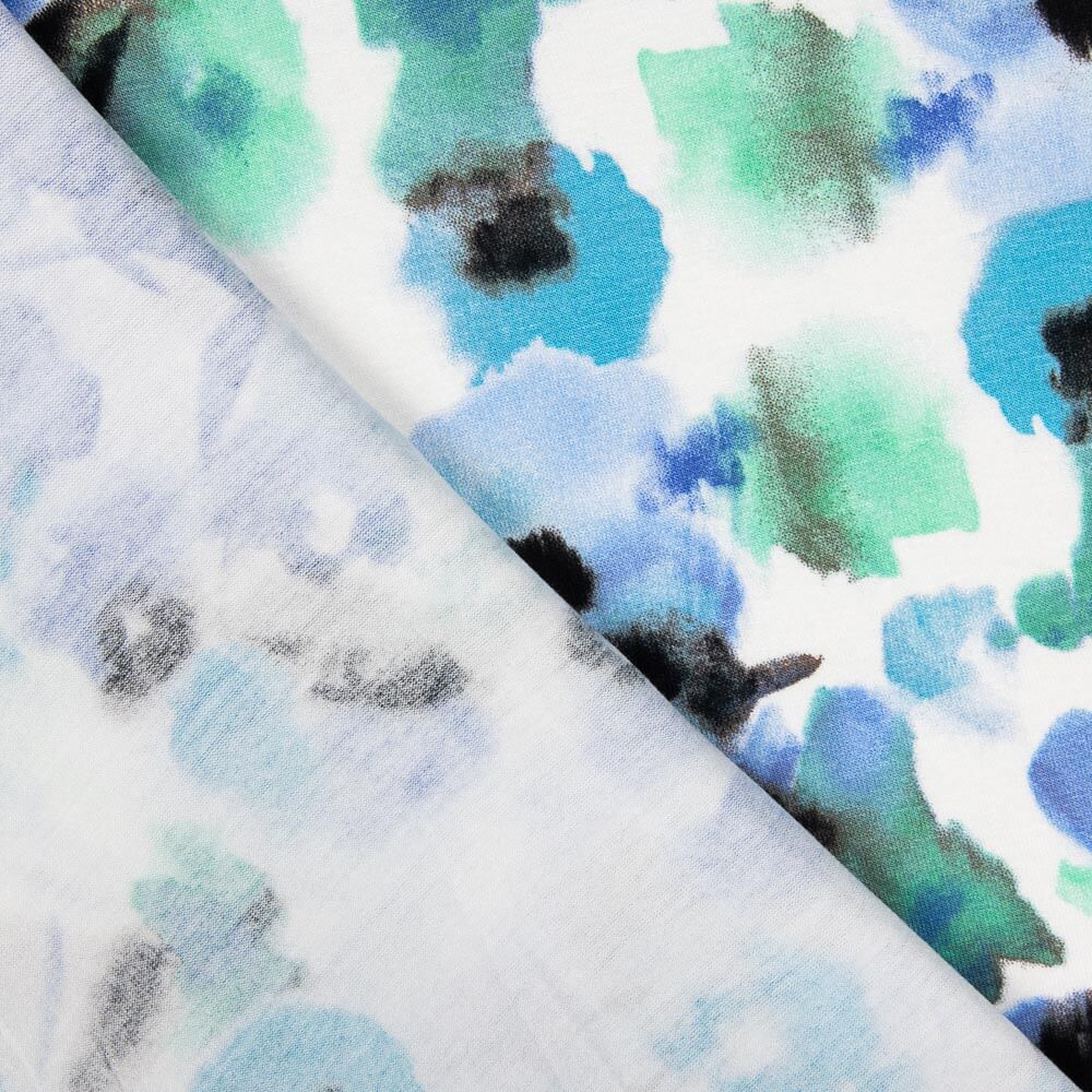 Jersey Polyester Abstrait Bleu - Ribes y Casals