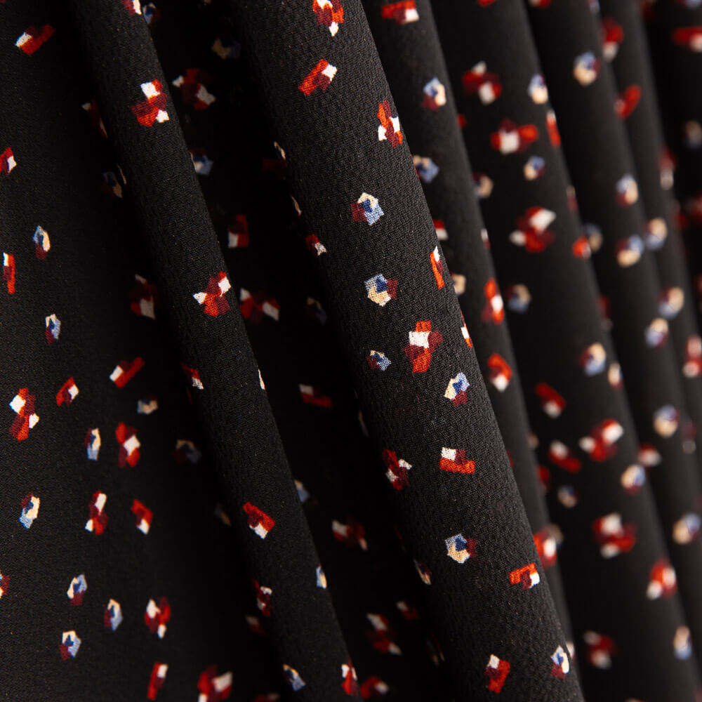 Crêpe Polyester Noir Scintillant - Ribes y Casals