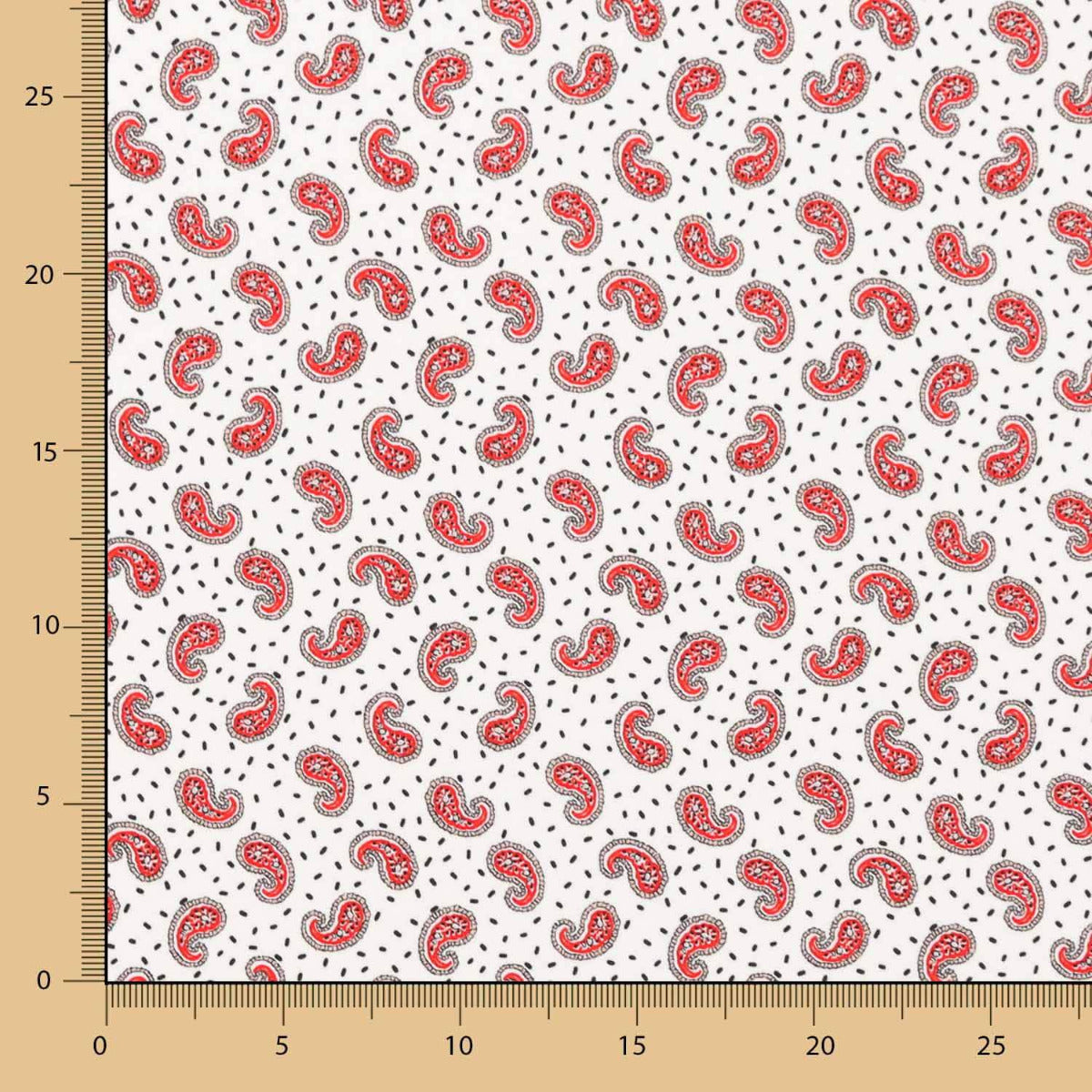 Crêpe Polyester Mini Cachemire Blanc - Ribes y Casals