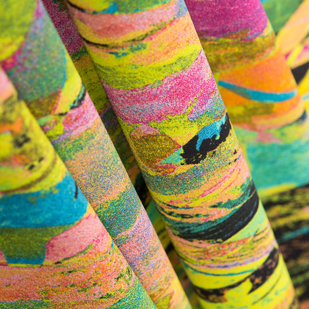 Crêpe Polyester Peinture Vert - Ribes y Casals