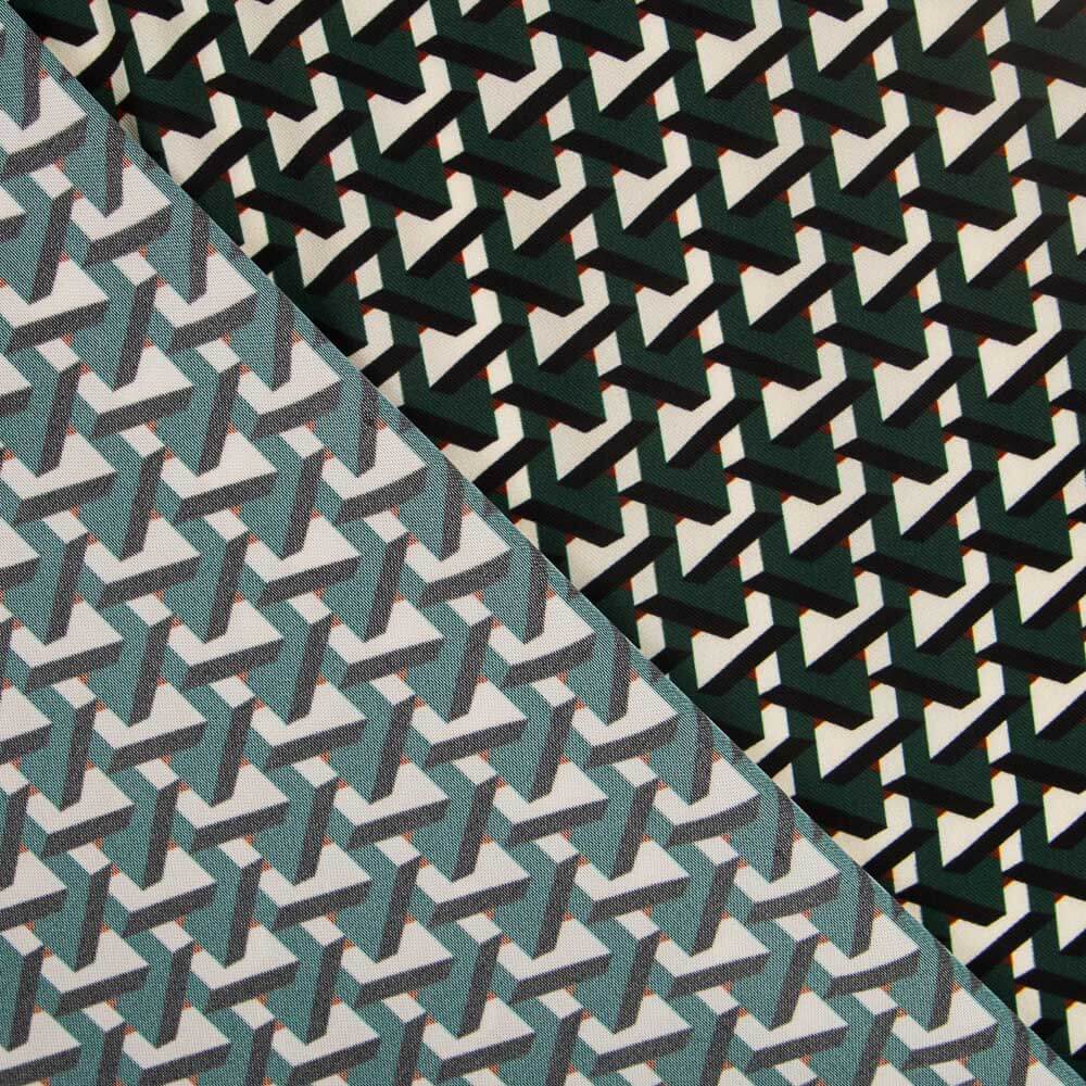 Crêpe Polyester Trigonometric Vert - Ribes y Casals