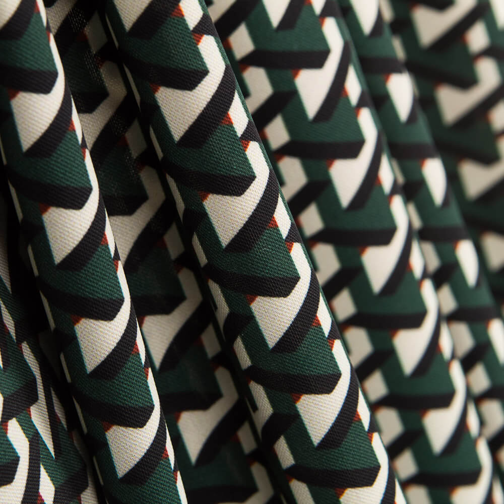 Crêpe Polyester Trigonometric Vert - Ribes y Casals