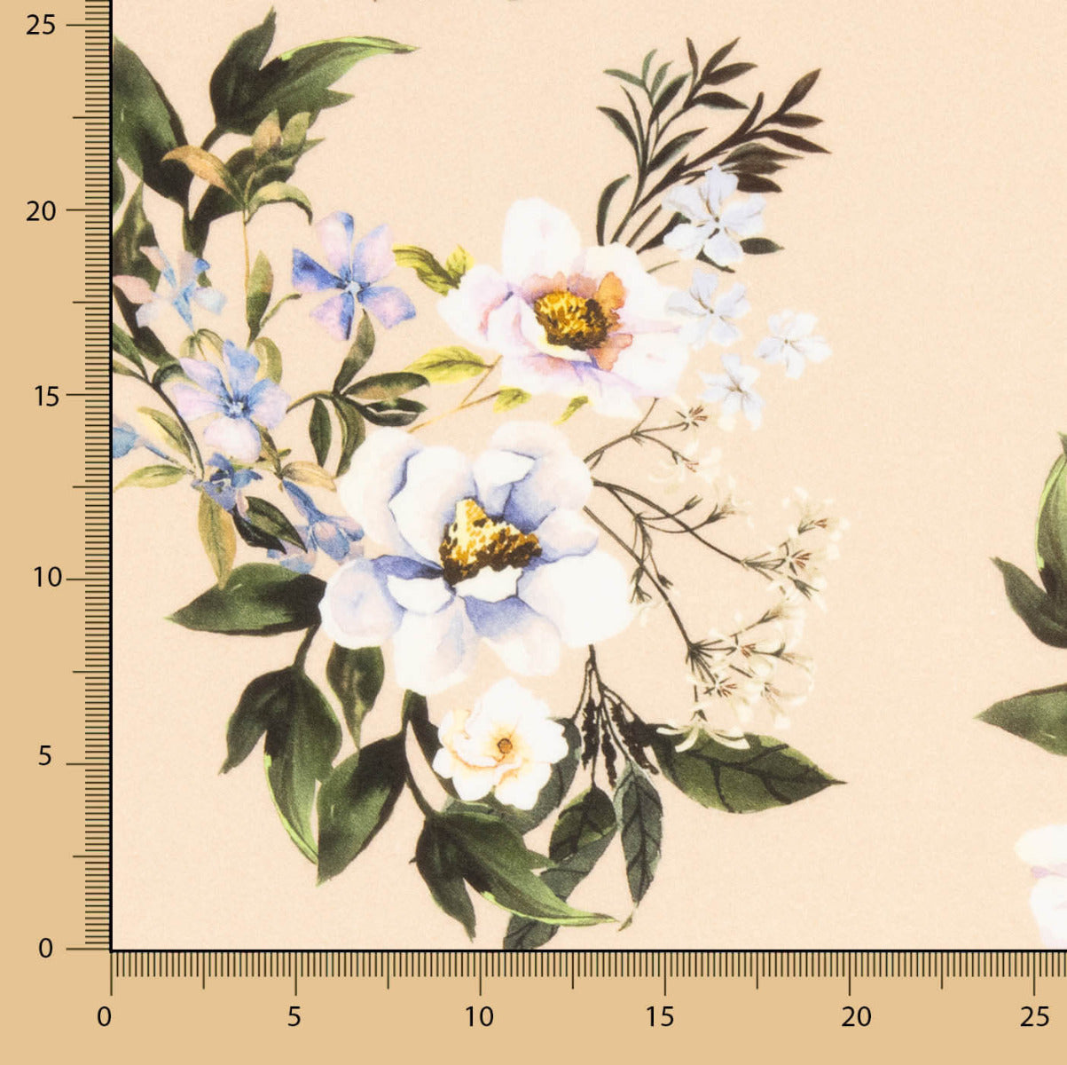 Crêpe Viscose Floral Beige - Ribes y Casals