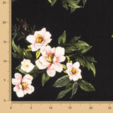 Crêpe De Viscose Floral Noir - Ribes y Casals