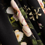 Crêpe De Viscose Floral Noir - Ribes y Casals