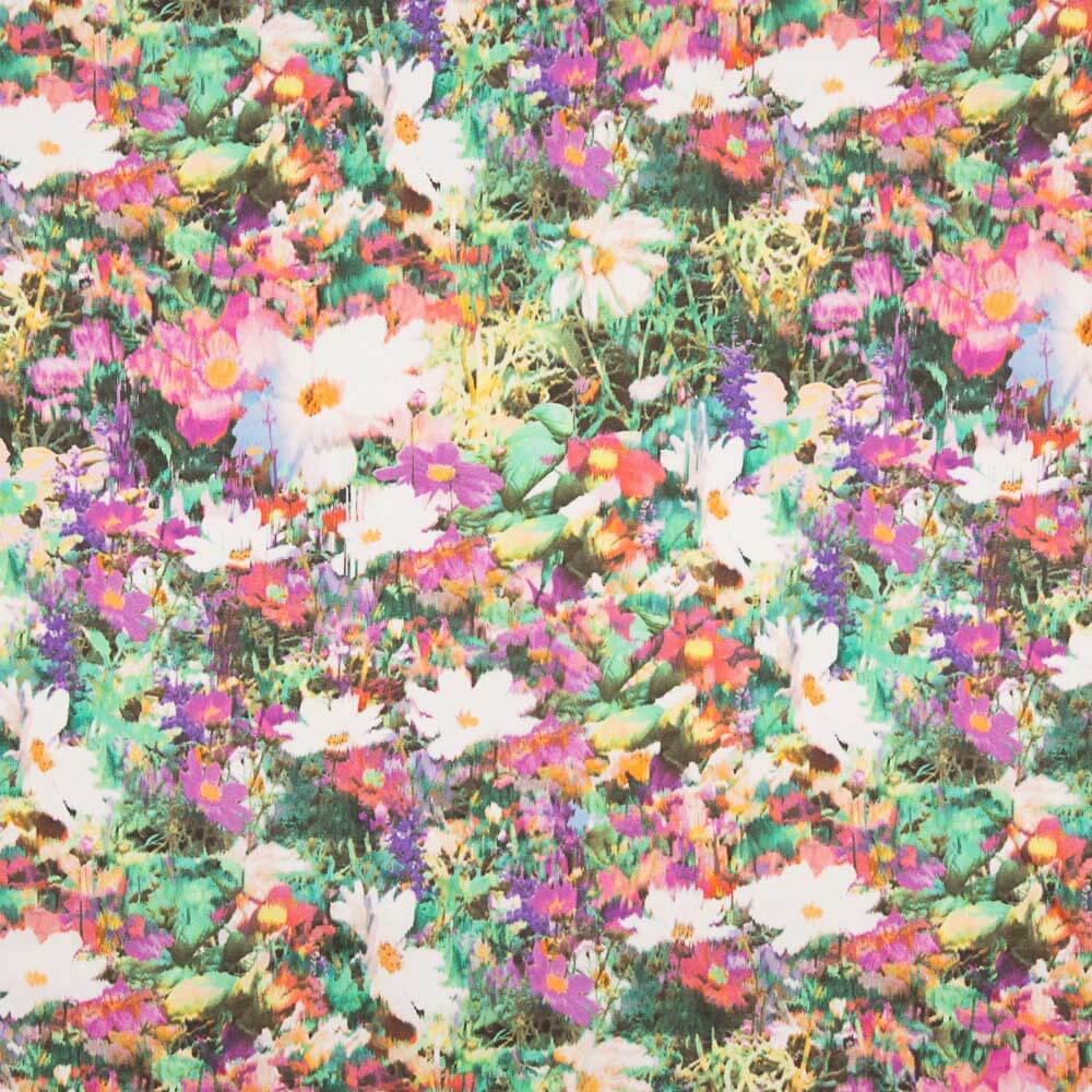 Retal Crep Viscosa Paisaje Malvas 100x140cm - Ribes y Casals