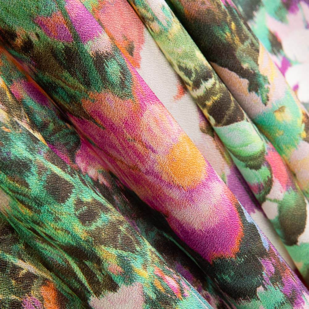 Crêpe Viscose Paysage Mauves - Ribes y Casals