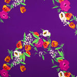 Crêpe Fleurs Guirlande Violet - Ribes y Casals
