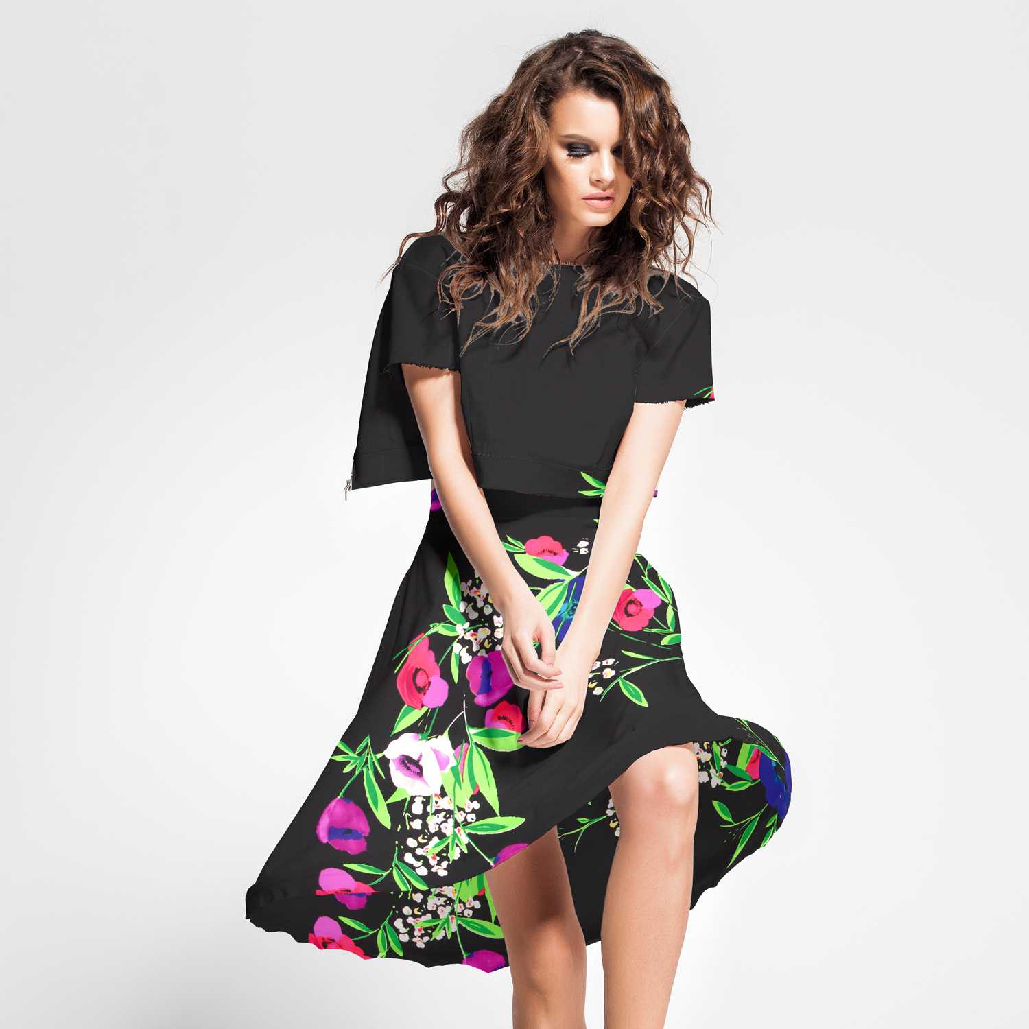 Crêpe Fleurs Guirlande Nuit - Ribes y Casals