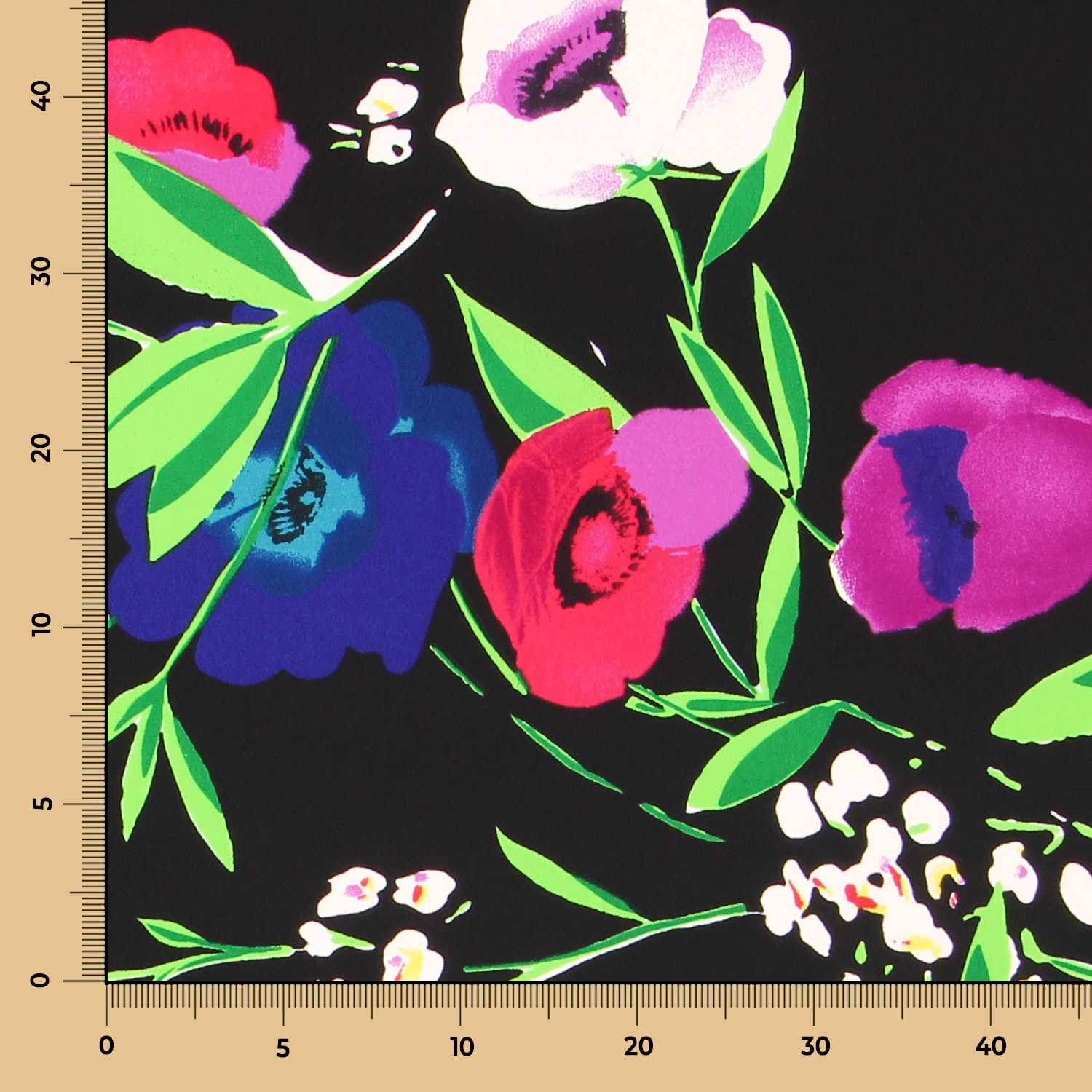 Crêpe Fleurs Guirlande Nuit - Ribes y Casals