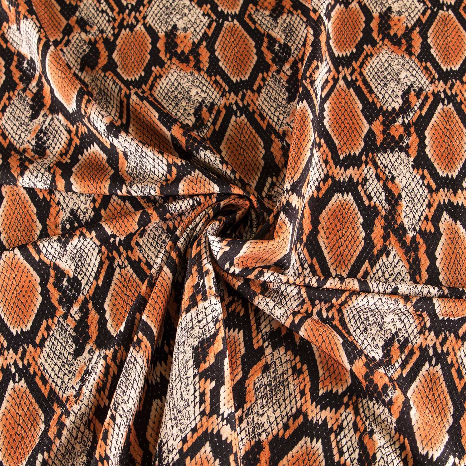 Crepe Animal Print Serpent Cuivre - Ribes y Casals