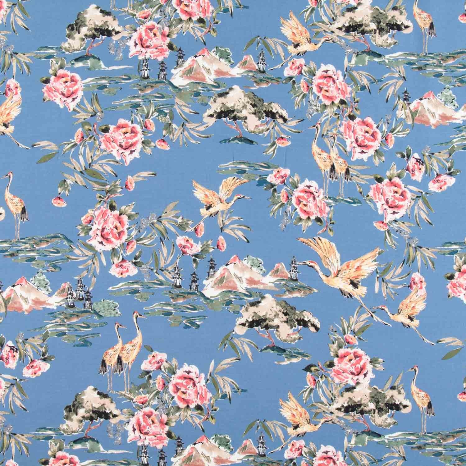 Viscose Palmiers Bleu Marine - Ribes y Casals